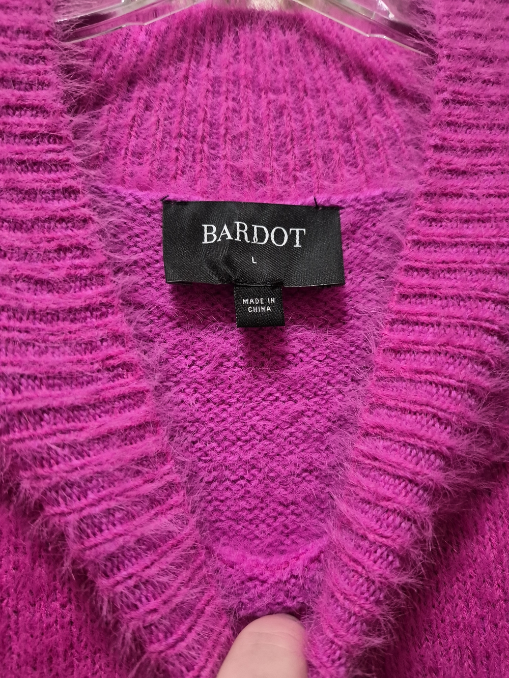 Bardot MSRP $139 Adeline Fuzzy Knit Mock Neck Sweater Dress - Picture 7 of 8